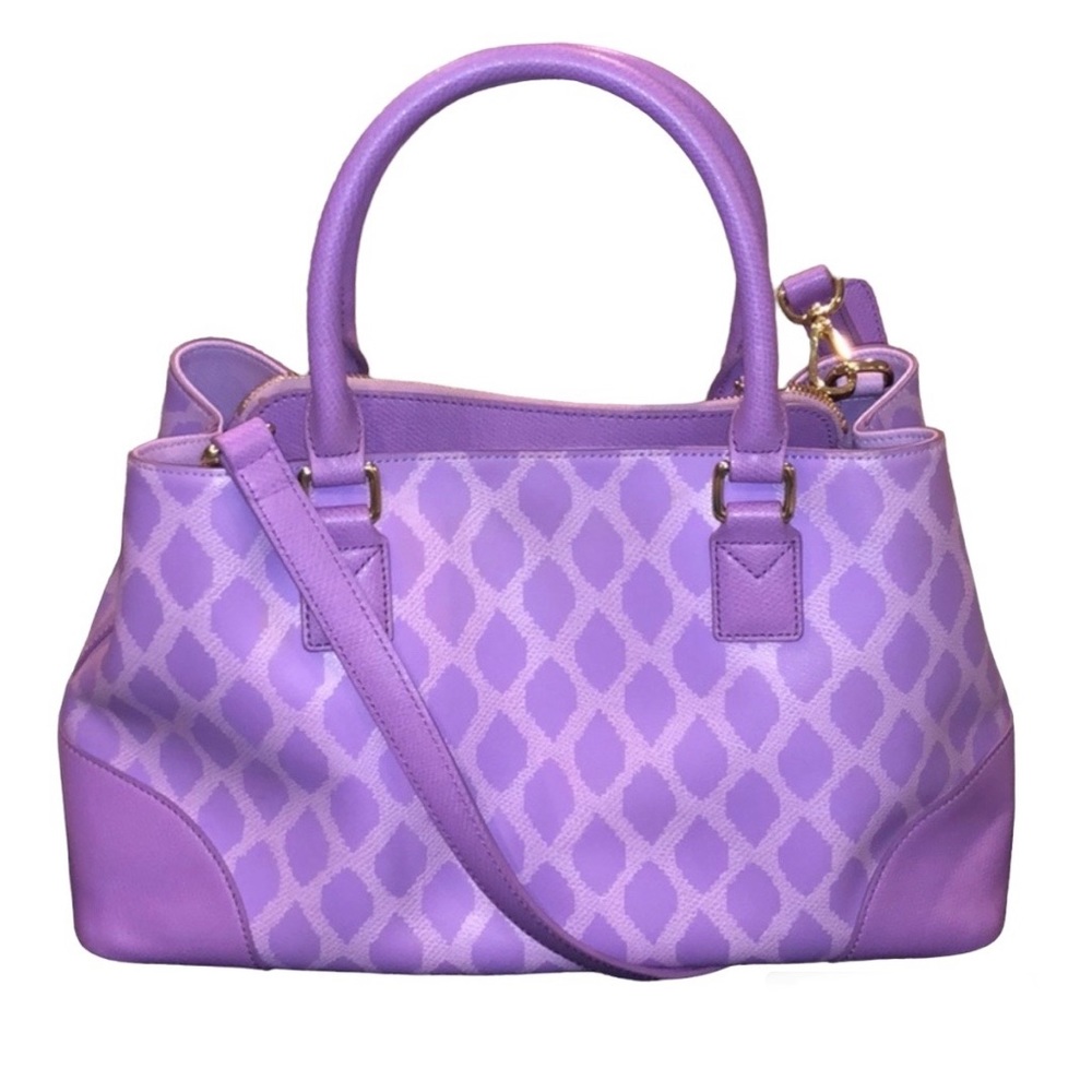 Vera Bradley Lavender Purple Patterned Satchel - Picture 2 of 6